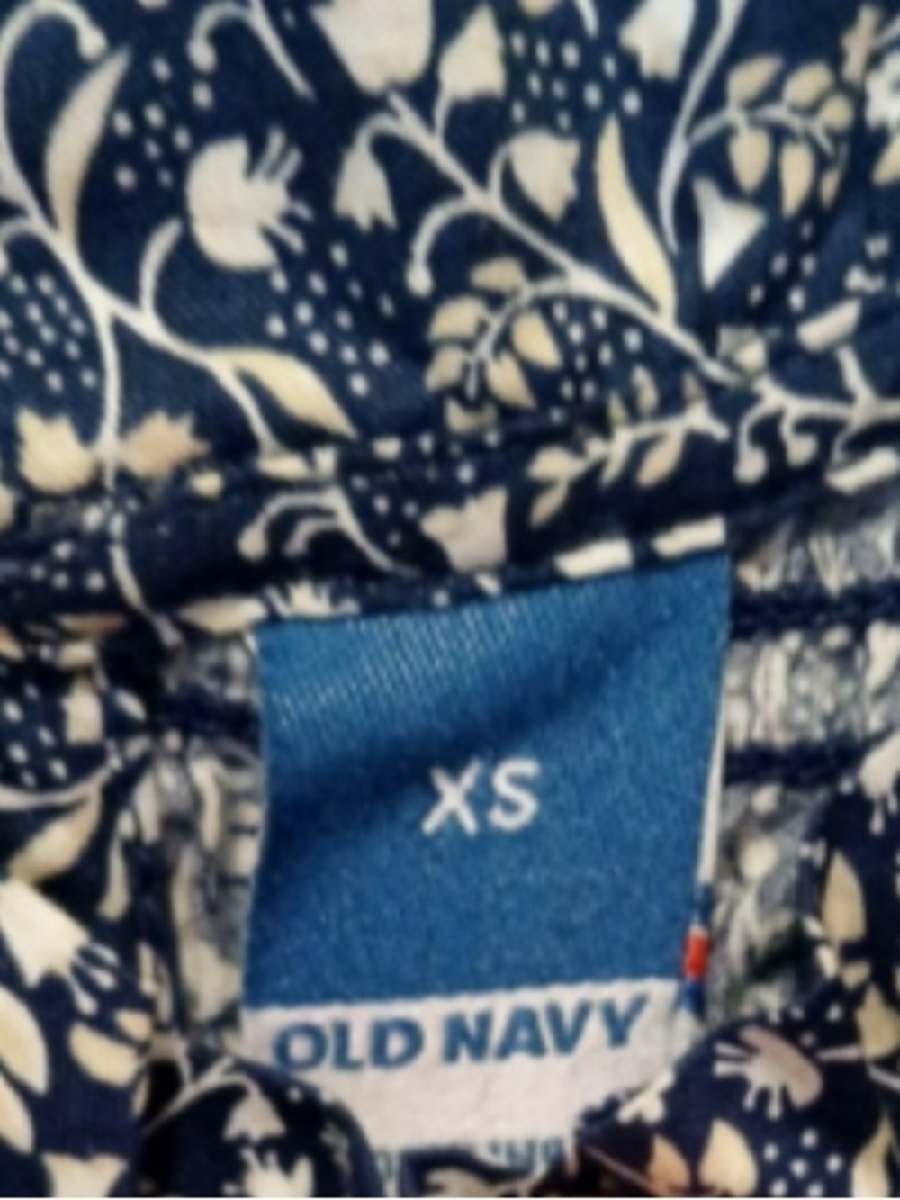 *NWT-Old Navy-Navy & White Floral Ruffle Neck Cut Out Midi Dress - Picture 11 of 12
